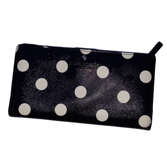 Kate Spade New York Staci Polka Dot Slim Bifold Wallet - Picture 1 of 10